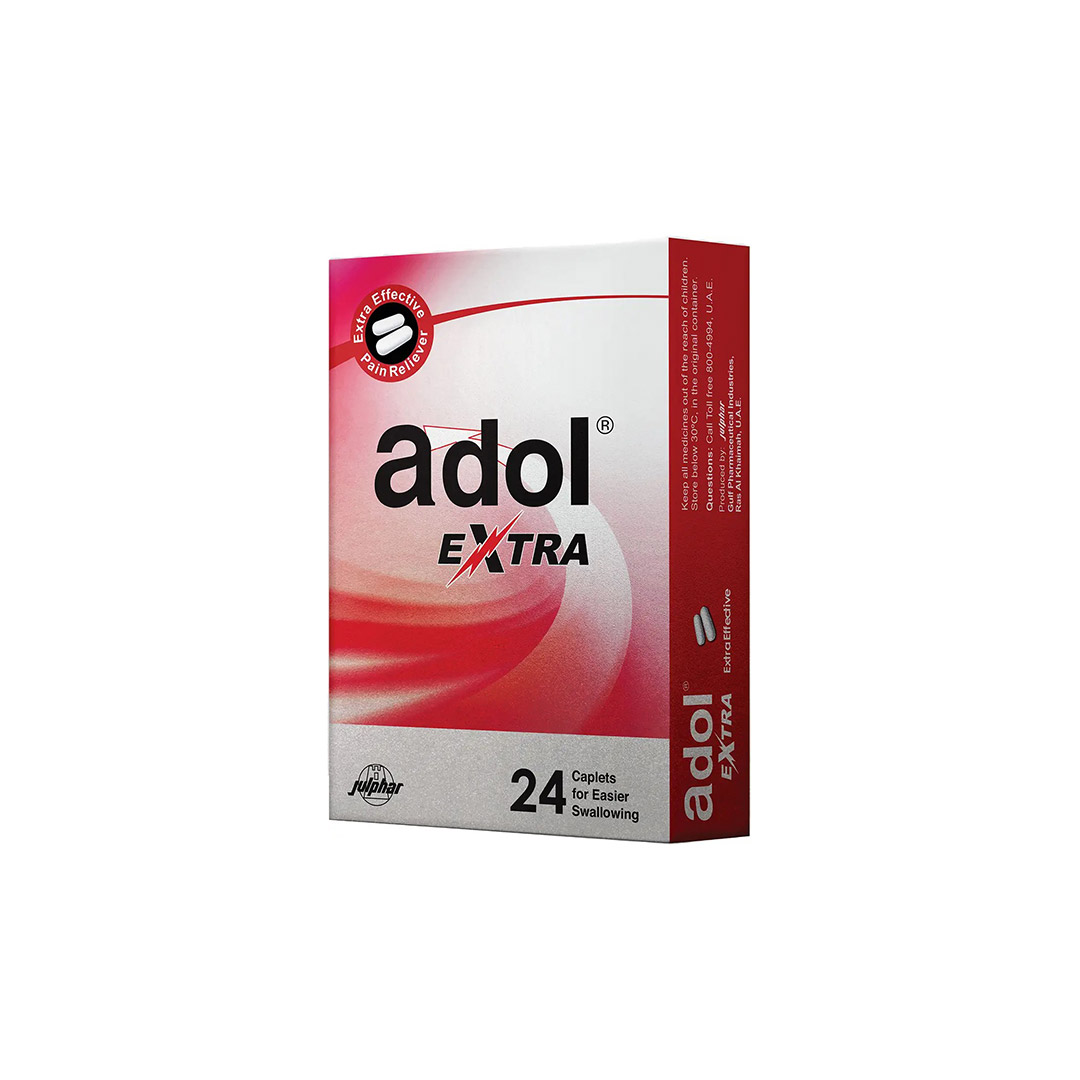 صورة منتج أقراص أدول إكسترا مسكن للألم وخافض للحراره 500مجم باراسيتامول مع 65مجم كافيين   24قرص