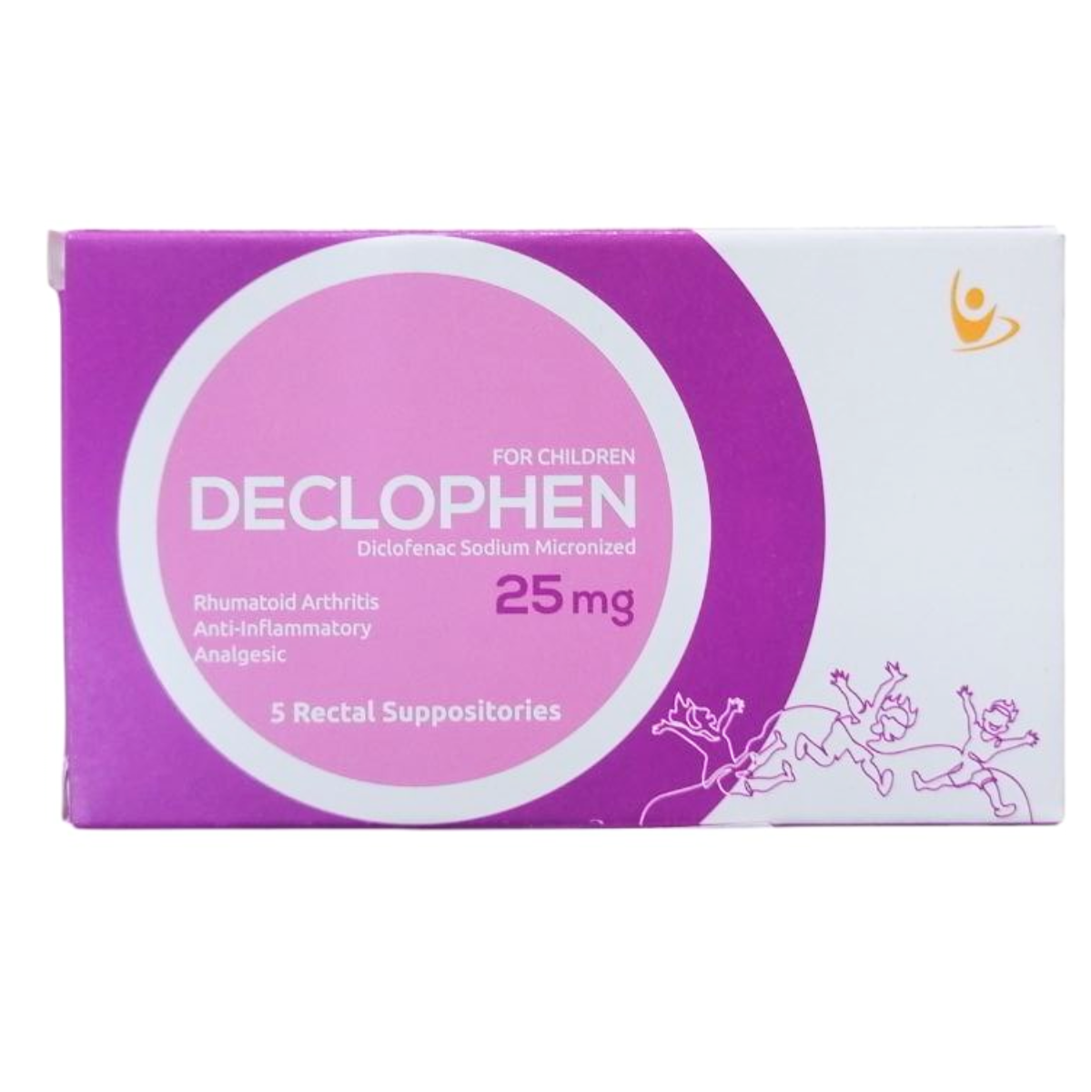 صورة منتج لبوس ديكلوفين للأطفال يحتوي علي 25مجم ديكلوفيناك الصوديوم مسكن للألام ومضاد للألتهابات والروماتيزم وخافض للحراره 5 لبوس