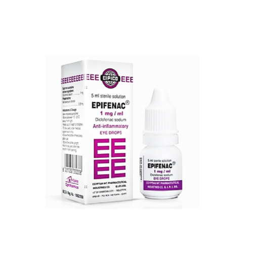 صورة منتج إبيفيناك قطره للعين مضاده للإلتهابات تحتوي على 1مجم لكل 1 مل ديكلوفيناك الصوديوم | 5 مل